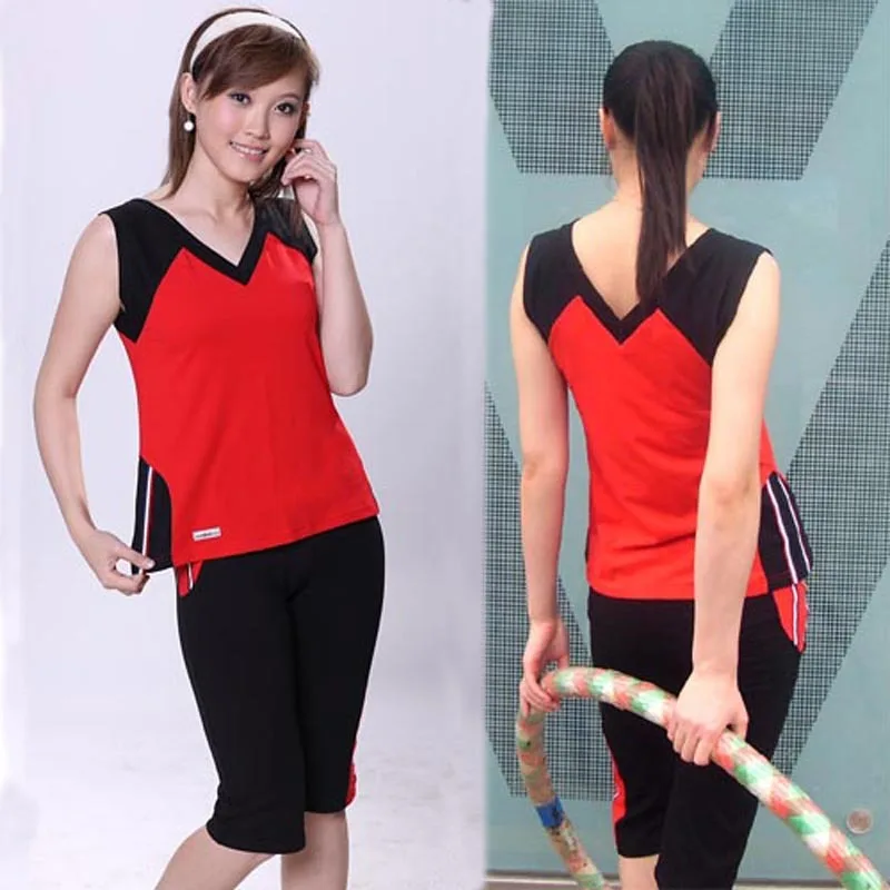 Free Shipping Fitness clothing female aerobics clothes set dance