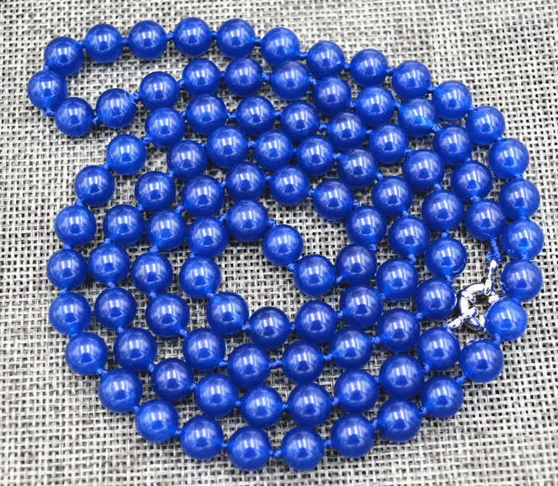 

Charming 8mm blue sapphire beads Necklace 36