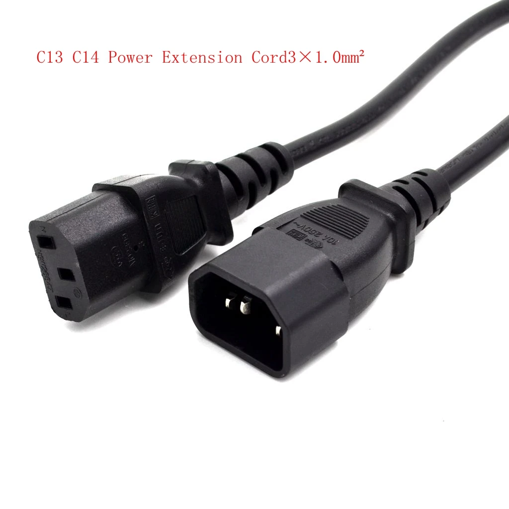 

C13 C14 Power Extension Cord C13 to C14 IEC Power Supply Lead Cable 4M, 3x1.0 mm sqare coopper wire