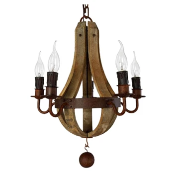 

CNIM Hot Wooden Retro 5 heads E14 lampholders Pendant-Lamp