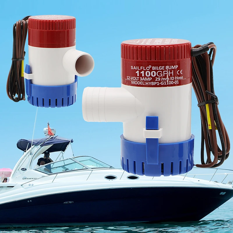 

1100GPH 12V Bilge Pump 3AMP 12N Marine Water Pump Submersible Yacht Boat New