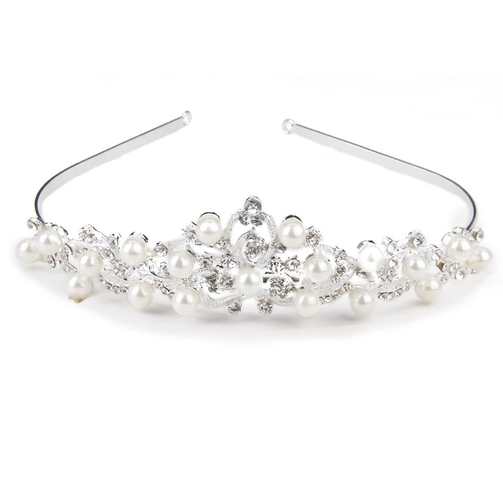 Rhinestone Faux Pearl Decorated Wedding Bridal Hair Barrettes, Hairband