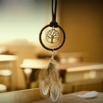 

100pcs Vintage Mini Dreamcatcher Handmade Dream Catcher Net With Feather Decoration Ornament Diameter 3.5cm Craft Gift ZA4606