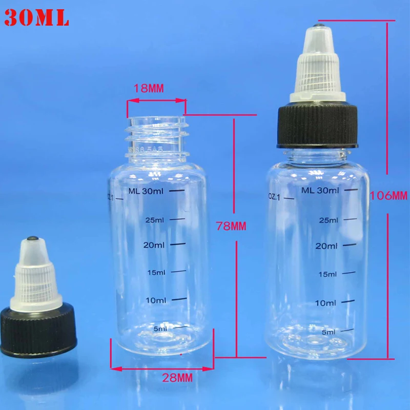 5 шт. 30 мл/60 мл/100 мл/120 мл/250 мл пластиковые ПЭТ E сок емкость капельницы бутылки твист Топ крышка бутылка для пигментные чернила для татуажа