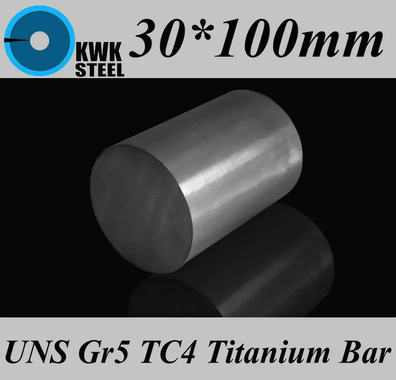 

30*100mm Titanium Alloy Bar UNS Gr5 TC4 BT6 TAP6400 Titanium Ti Round Bars Industry or DIY Material Free Shipping