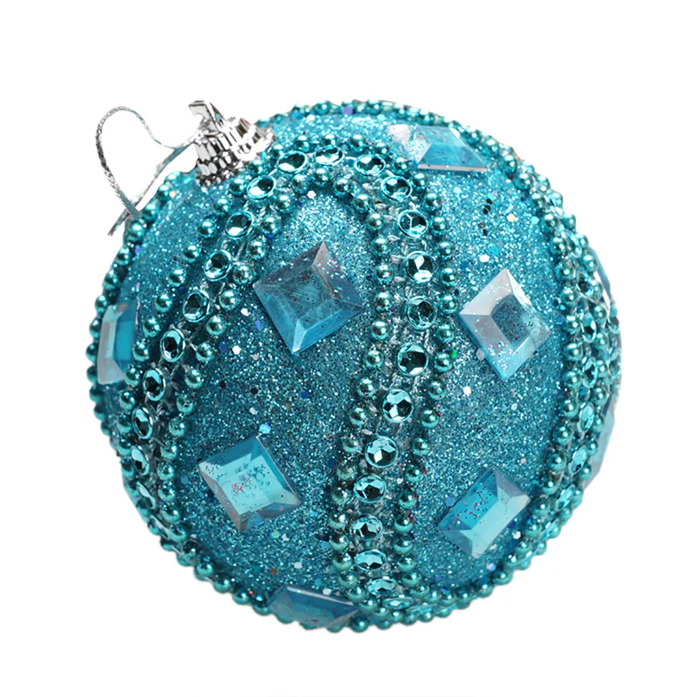 Рождественские блестящие шары со стразами орнамент с рождественской елкой украшение 8 см украшение дома воображение DIY декоративный шар - Цвет: Blue