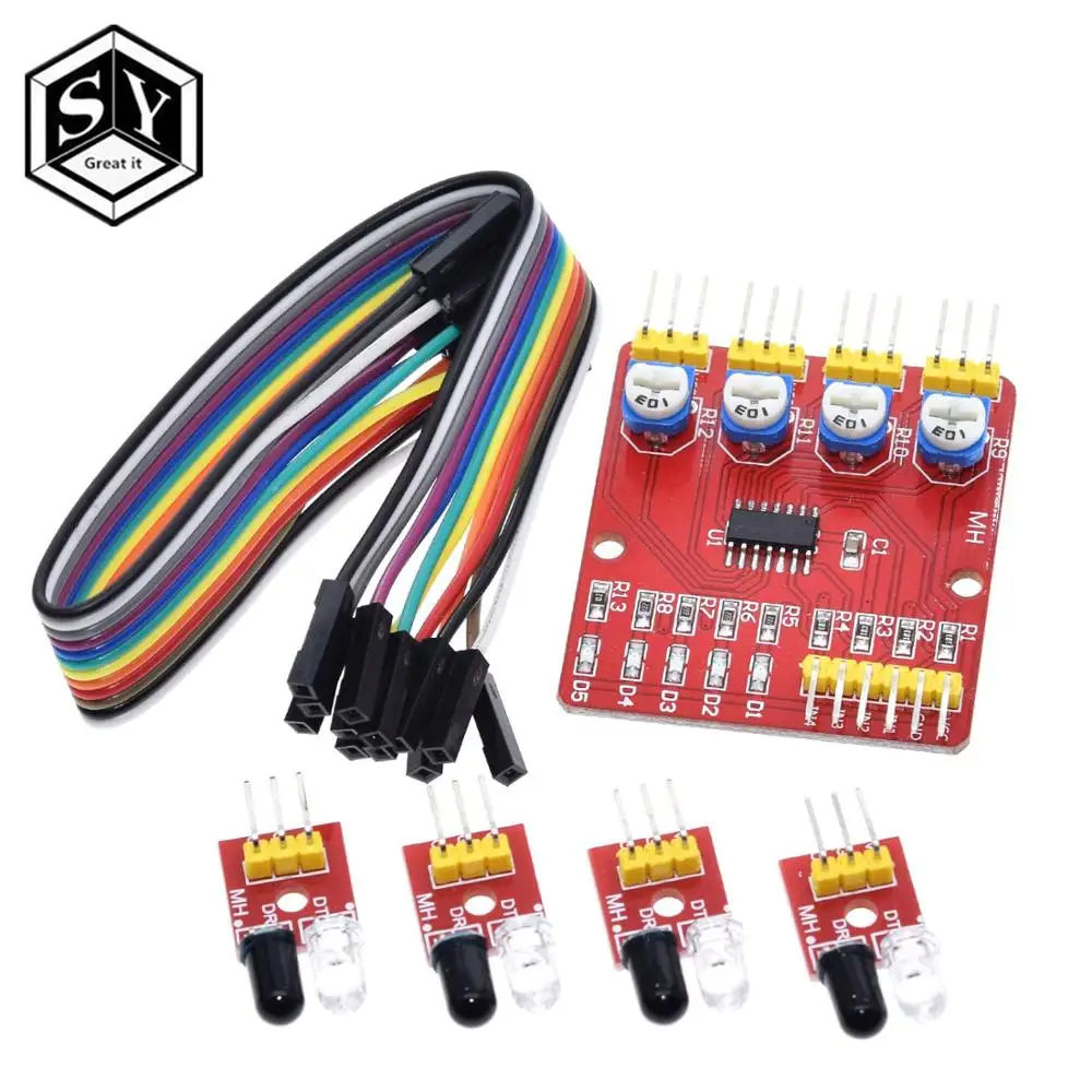 4-way Infrared Tracing Tracking Sensor Module Smart Car Obstacle Avoidance 