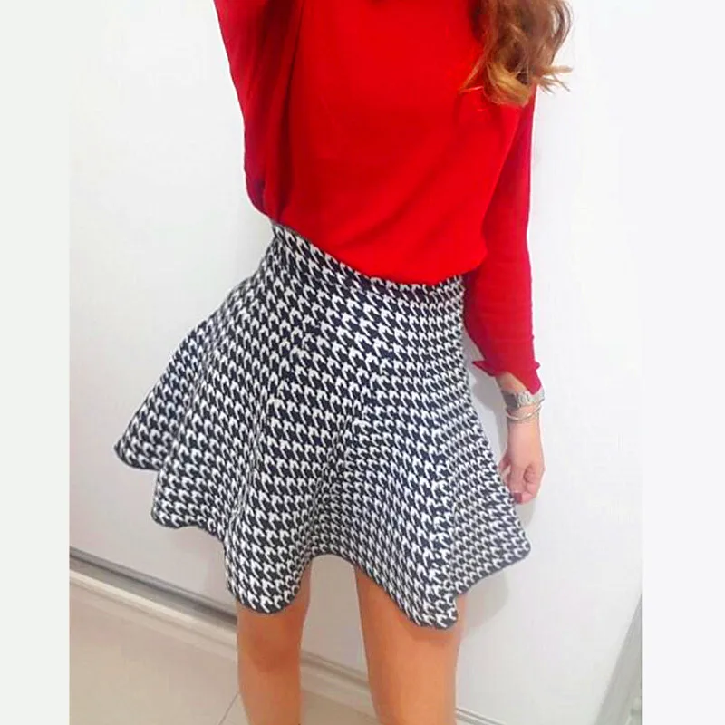 2020 Spring Autumn New Women Skirt Knitting Woolen Midi Skirt Ladies High Waist Casual Pleated Elastic Flared Skirts Womens