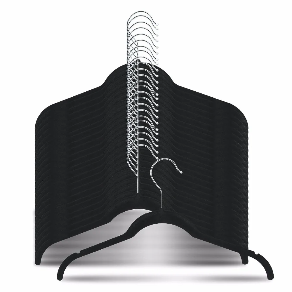 Jetdio Non Slip Velvet Shirt/Dress Hangers with Notched Frames To Hold