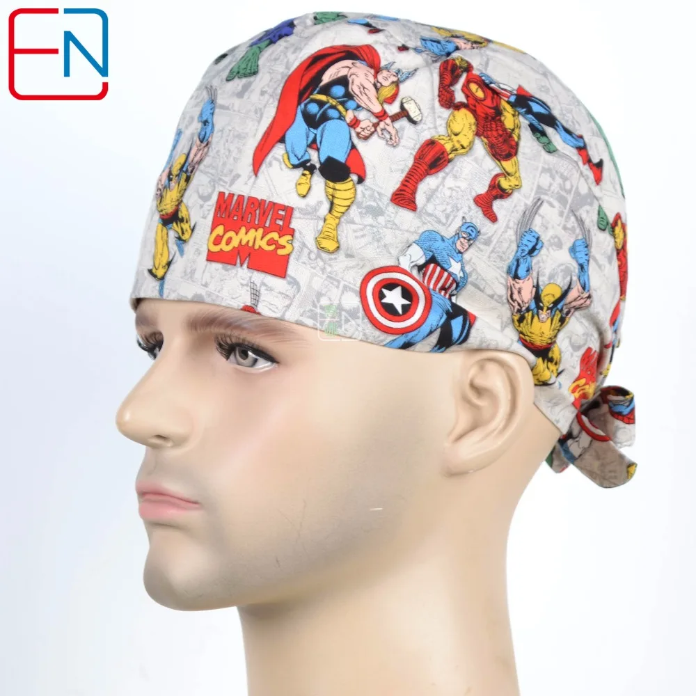 Новые хирургические шапочки медицинские недавно хирургические операционные шапочки маска для Для мужчин Для женщин с Sweatband 100% хлопок