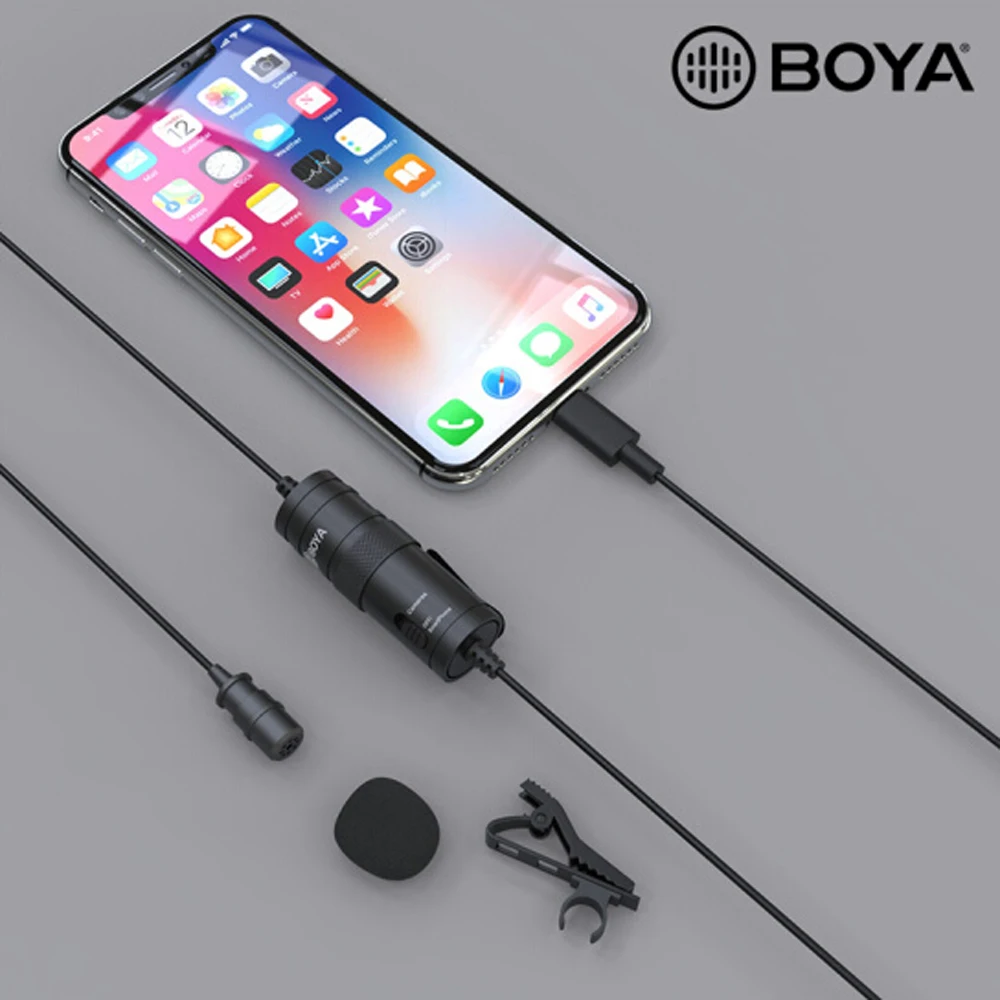 BOYA BY M1 M1DM петличный микрофон камера видеозаписывающее устройство для iPhone