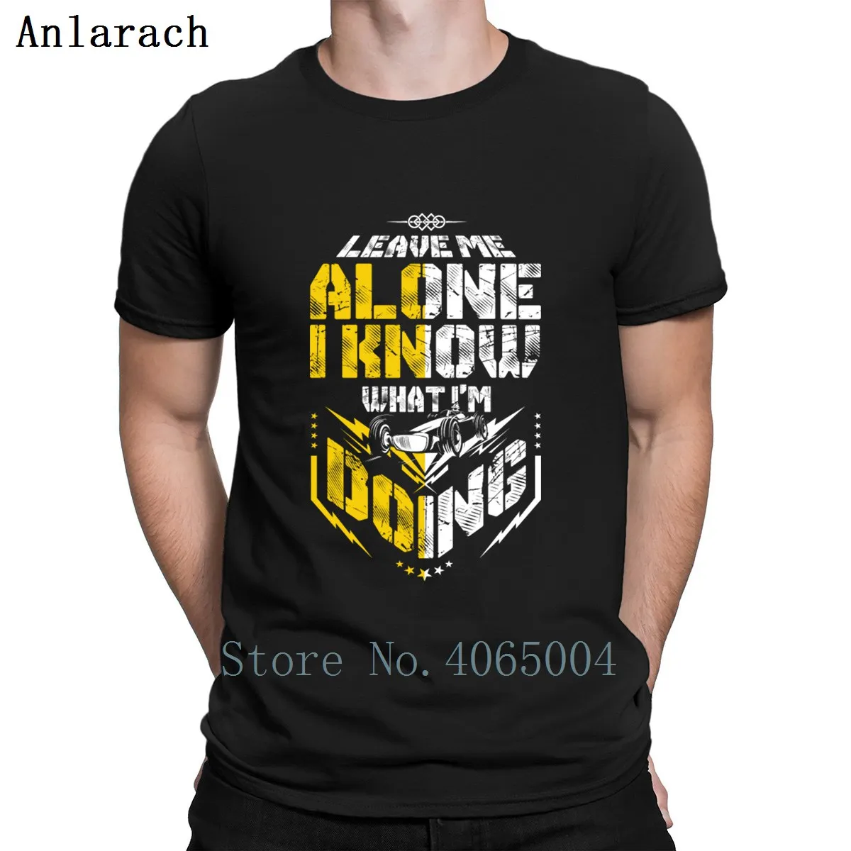 

F1 Leave Me Alone I Know What I'm Doing T Shirt Summer Solid Color Knitted Crew Neck Humor Anti-Wrinkle Short Sleeve Shirt