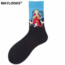 Maylooks Осенне-зимняя обувь happy Носки обувь для мужчин и женщин пары тенденция личности абстрактный Новый W68