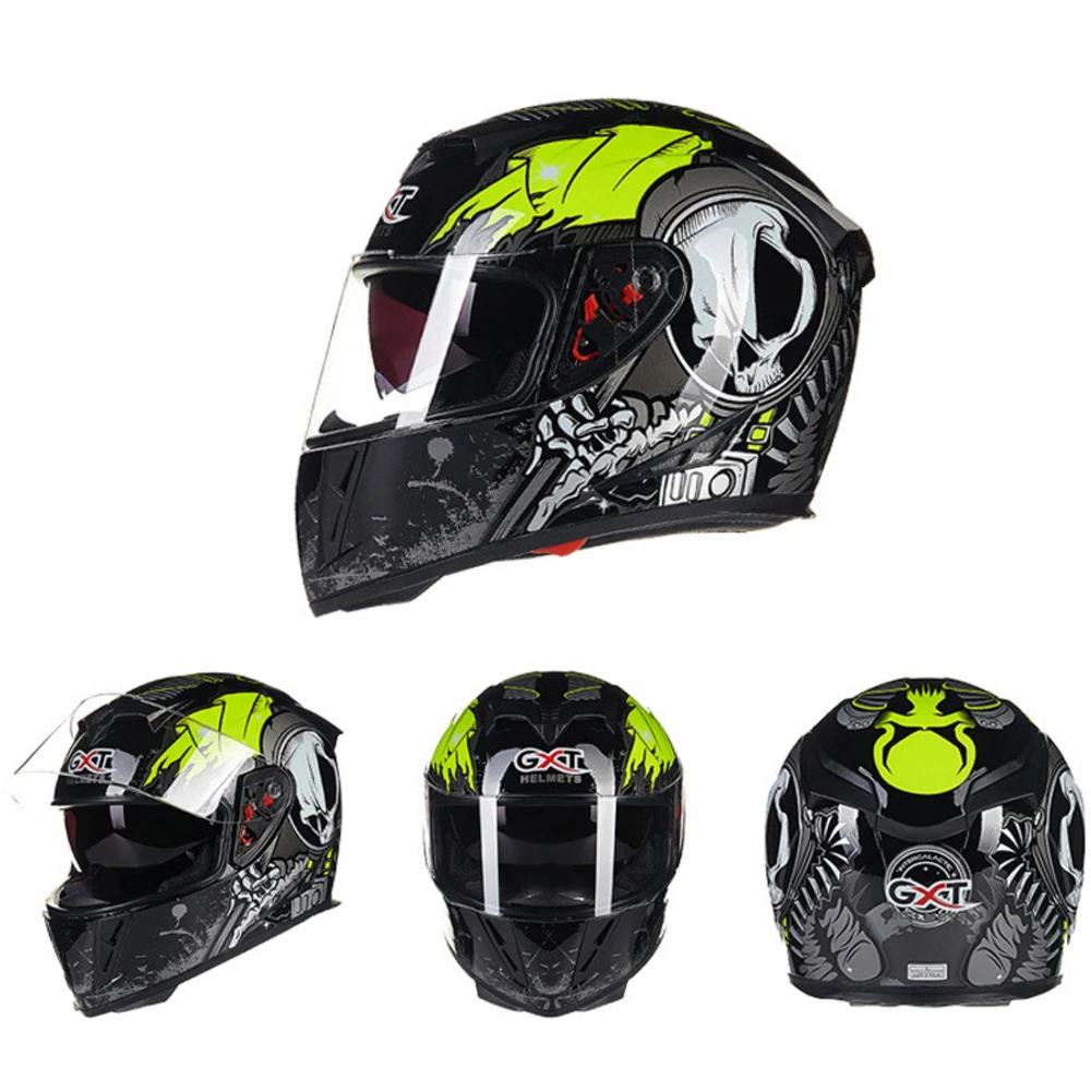 GXT шлем мотоциклетный полный лицо мото шлемы двойной козырек гоночный Кроссовый шлем мото шлем мотоциклетный шлем Capacete Casco модульный