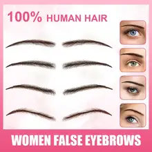 Ложные Брови ручной работы для женщин, сделанные из натуральных волос, вечерние, свадебные, косплей, звезда, поддельная бровь, Синтетические Брови