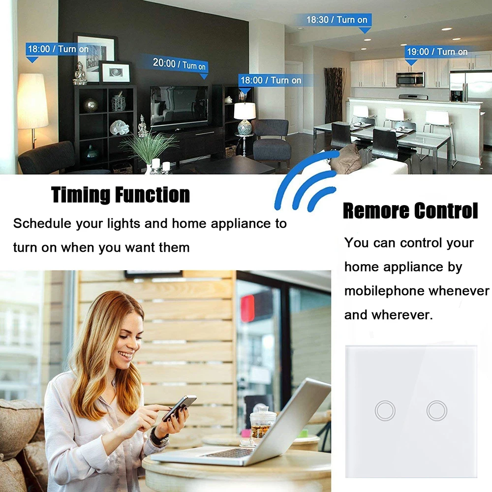 ЕС панель 86*86 см Wi Fi приложение/сенсорный управление беспроводной выключатель