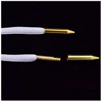 

SENTCHARM 4pcs/Set Bullet Metal Aglets For Sport Shoelaces DIY Replacement Head Luxury Golden Rose Colors