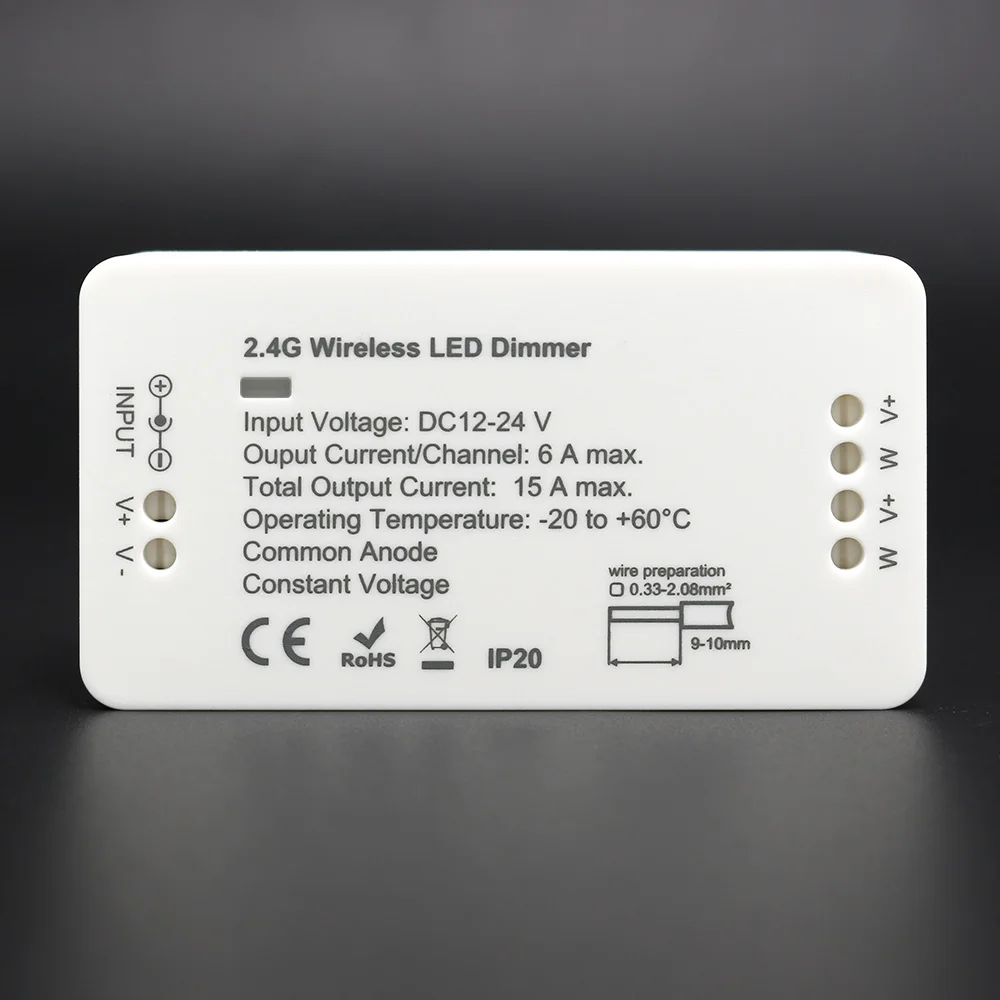 Регулятор диммера 2 4G DC12V/DC24V регулировка яркости для моноцветных светодиодных