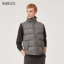 Markless зимний пуховый жилет Мужская брендовая одежда 90% белый утиный пух жилет s толстый теплый жилет без рукавов YRA8353M