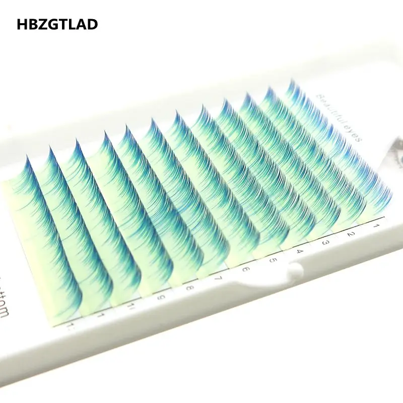 HBZGTLAD абсолютно новые C/D локоны 0,07/0,1 мм 8-14 мм накладные ресницы желтые+ синие ресницы индивидуальные цветные ресницы искусственные ресницы для наращивания