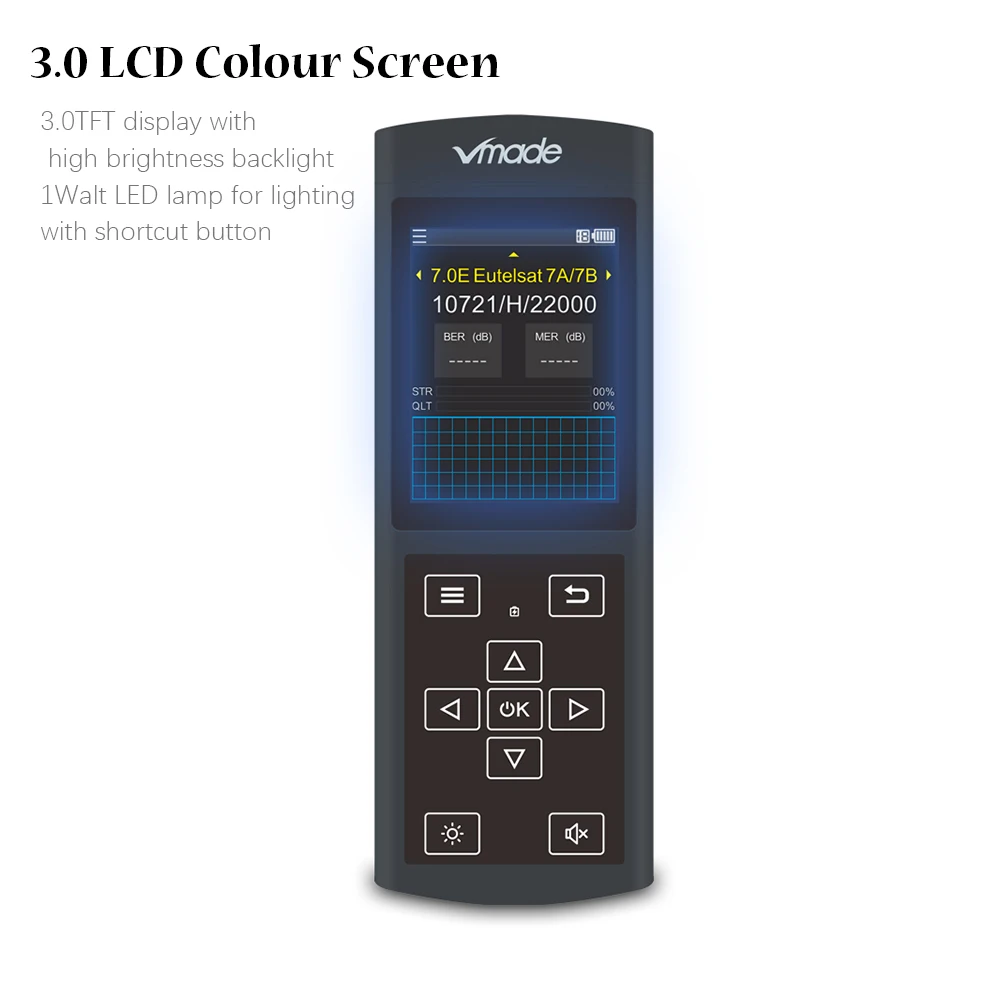 Vmade Newest Original DVB-S/S2 Black Satellite Finder 3.0 inch LCD Display Support MPEG-2/4 1080p DVB S2 Sat Finder for Germany 