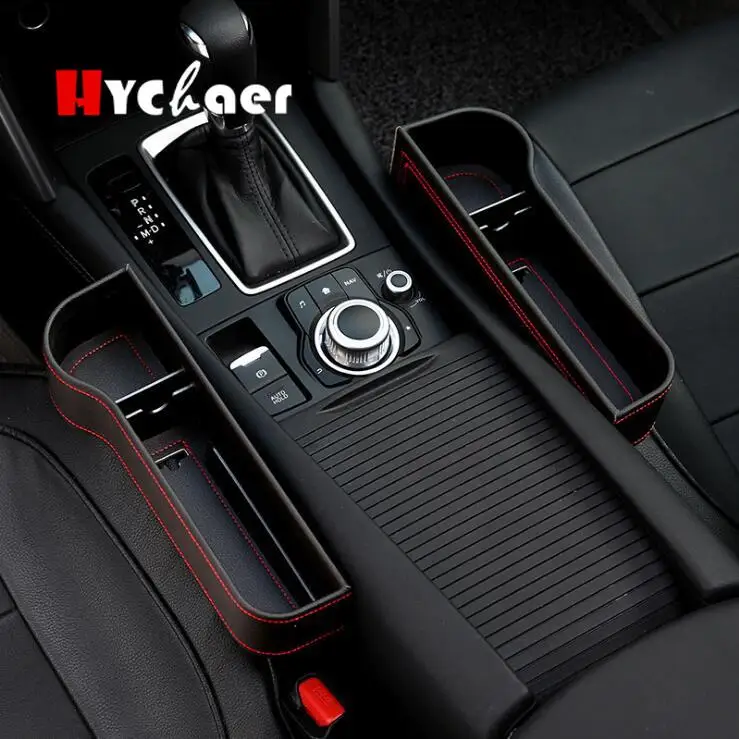 

Car Seat Storage Box PU Leather Leak-Proof Car Organizer Storage Case Universal Car Seat Side Gap Container Storage Bag