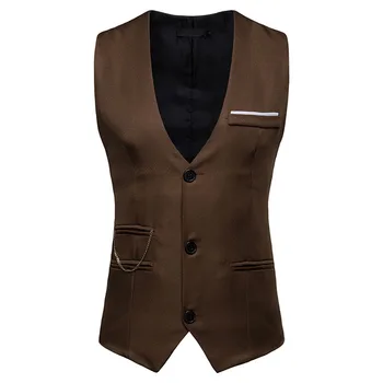

Fashion Chain Design Mens Vest 2019 Fashion Business Casual Vest Men Slim Fit Single Breasted Vest Waistcoat Men Chaleco Hombre