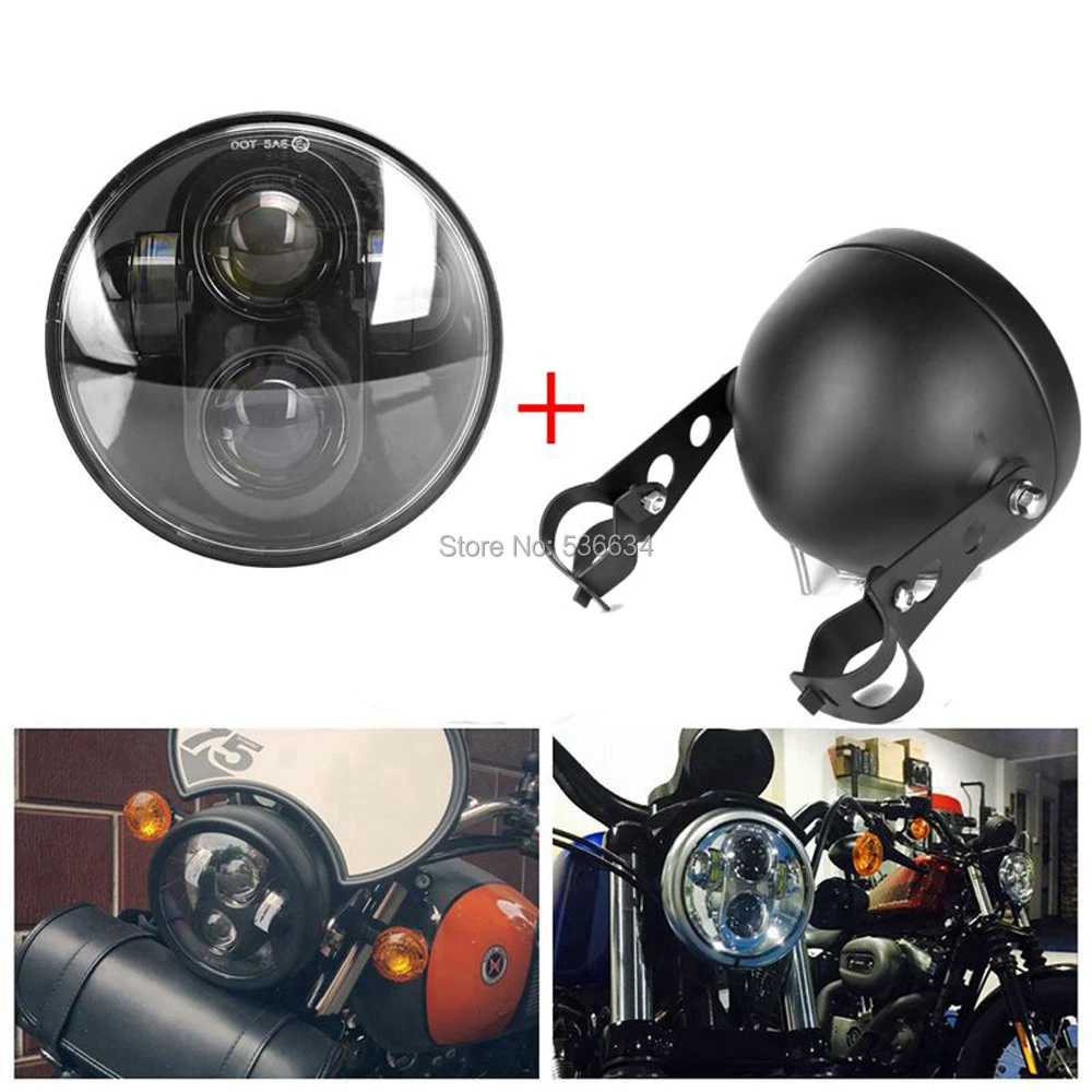 5 3/4"5.75 Inch Projector Waterproof Led Headlight + Headlight Housing