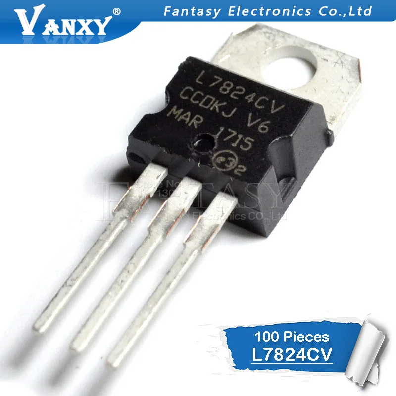 100PCS L7824CV TO220 L7824 TO 220 7824 LM7824 MC7824 new and original ...