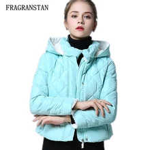 Зимние Для женщин Сплошной Цвет Высококачественный пуховик Повседневное тонкий парки с капюшоном стекаются сращены молнии Пальто и пуховики Женские Outwears LY205