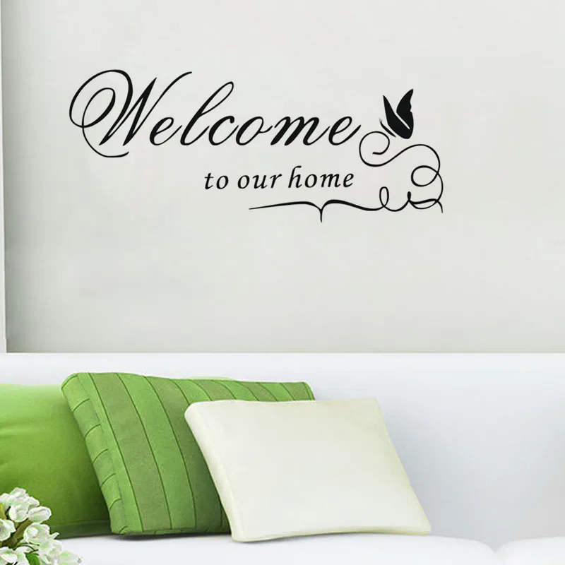 DIY Wall decals TO OUR HOME Quote Wall Decal Entrance Hall Wall