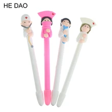 1 шт., милая Шариковая ручка в случайном порядке с рисунком доктора медсестры, полимерная шариковая ручка Caly, шариковые ручки для письма, канцелярские принадлежности, школьные офисные принадлежности