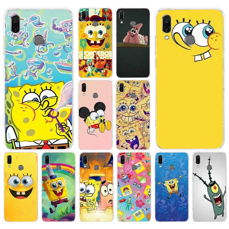 

300FG SpongeBob SquarePants Sponge Bob gift Soft Silicone Tpu Cover phone Case for huawei Honor 8 Lite 8X