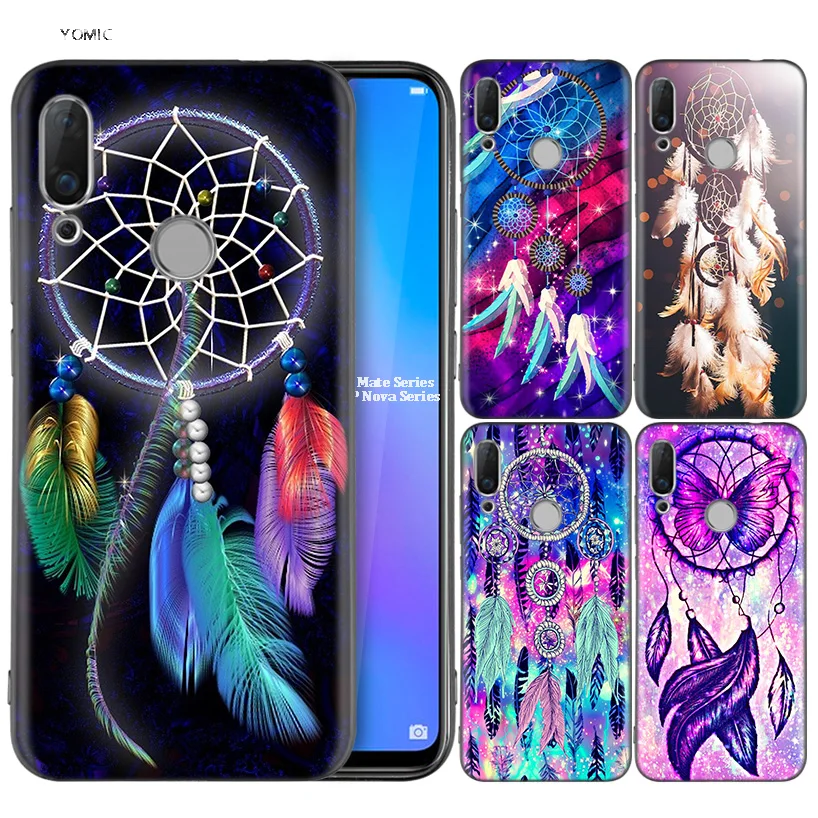 

Silicone Coque Case for Huawei P30 P20 P10 P9 Mate 20 10 Lite Pro Nova 3i 4e 3E P Smart 2019 2018 Plus Dream Catcher Rubber