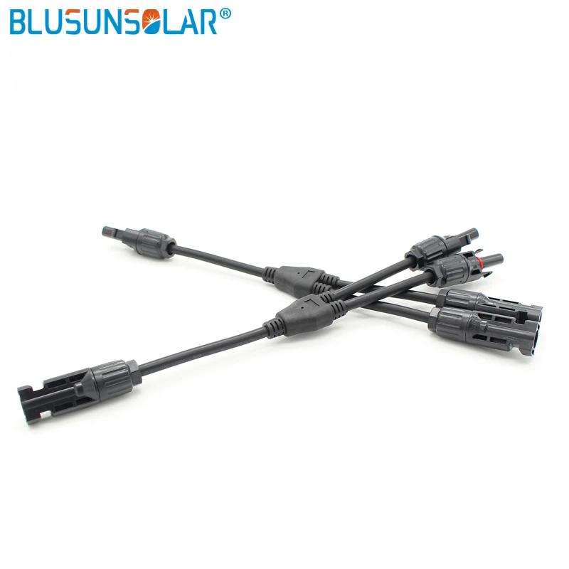 BLUSUNSOLAR 1 Pair IP67 MC4 2 to 1 Y Branch Connector 4.0mm Cable Connecting Solar System in Parallel