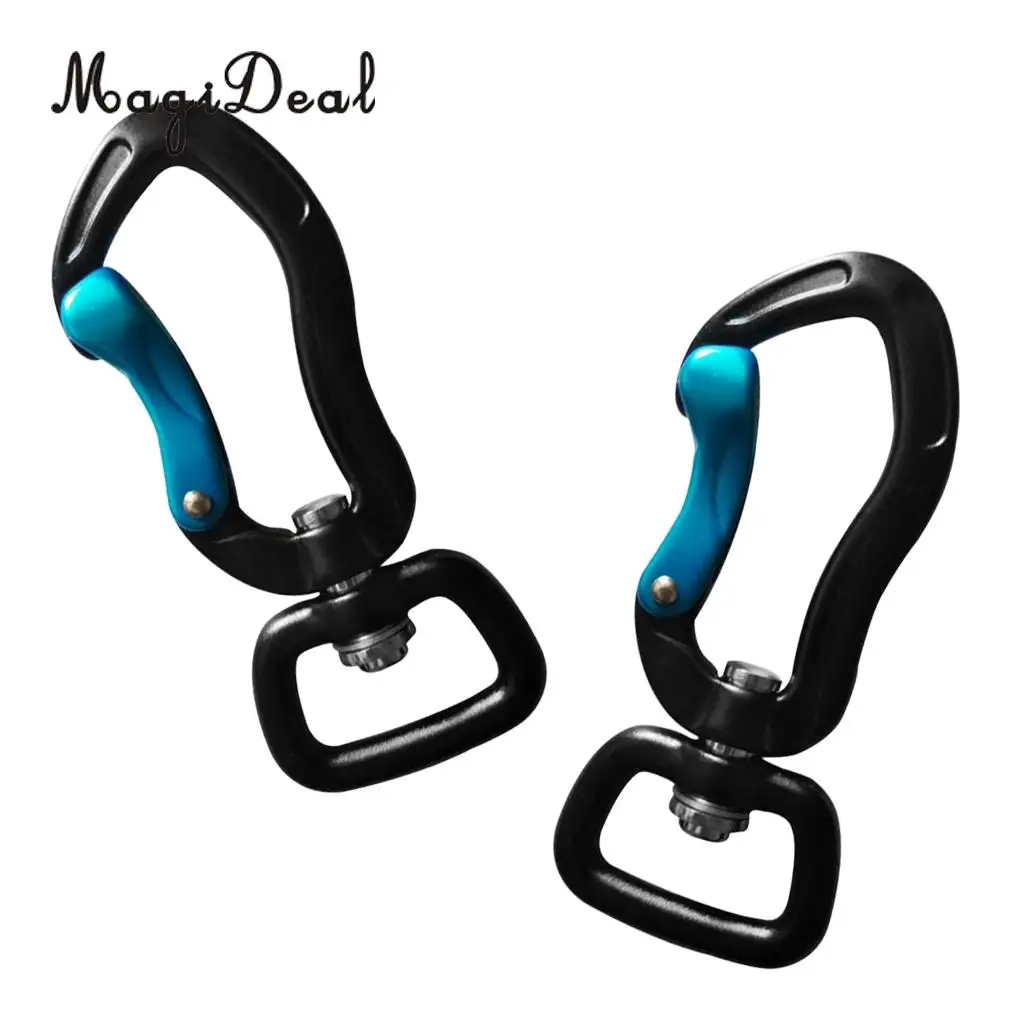 Outdoor 1 Pair Rock Tree Climbing Swivel Carabiner Hanging Connect Hook Camping 71/76mm round eye for Camping Caving Climbing