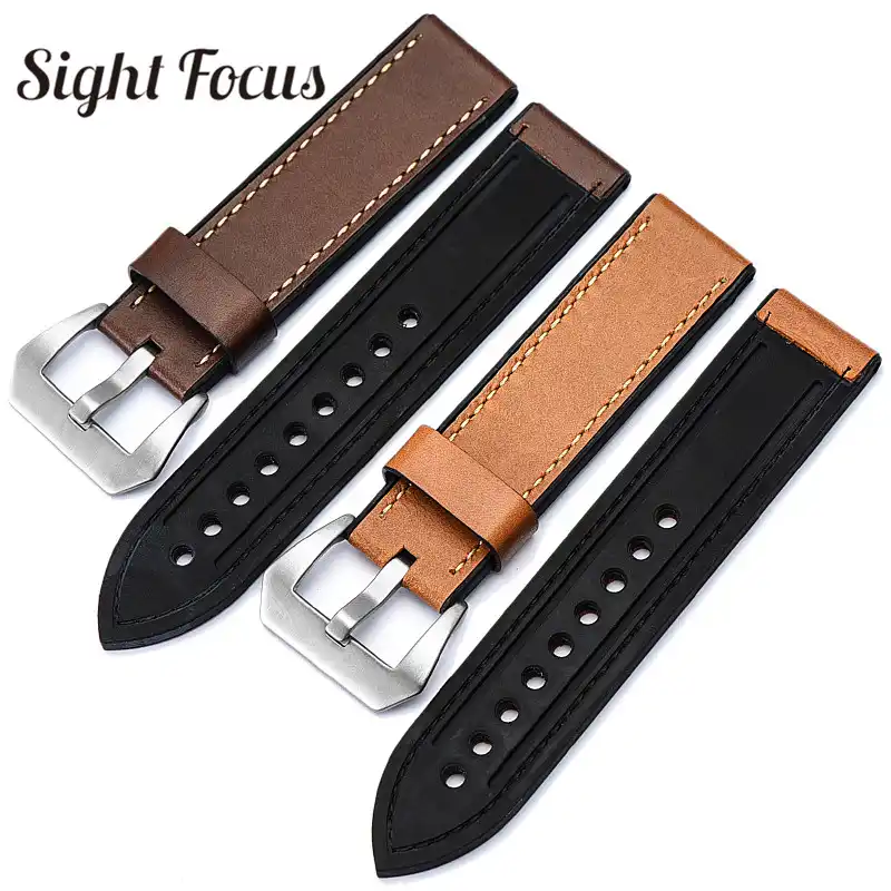 Rubber leather watch strap Outlet