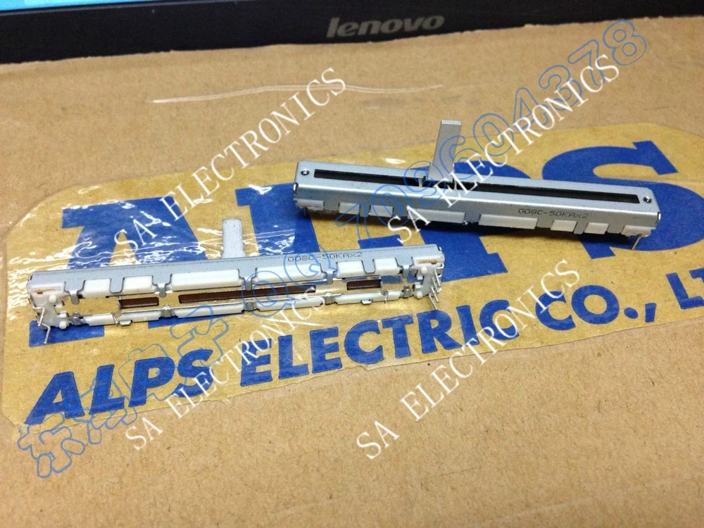 [SA]Japan ALPS 7.5 cm slide potentiometers double A50K 15MM shaft--10PCS/LOT | Электронные компоненты и