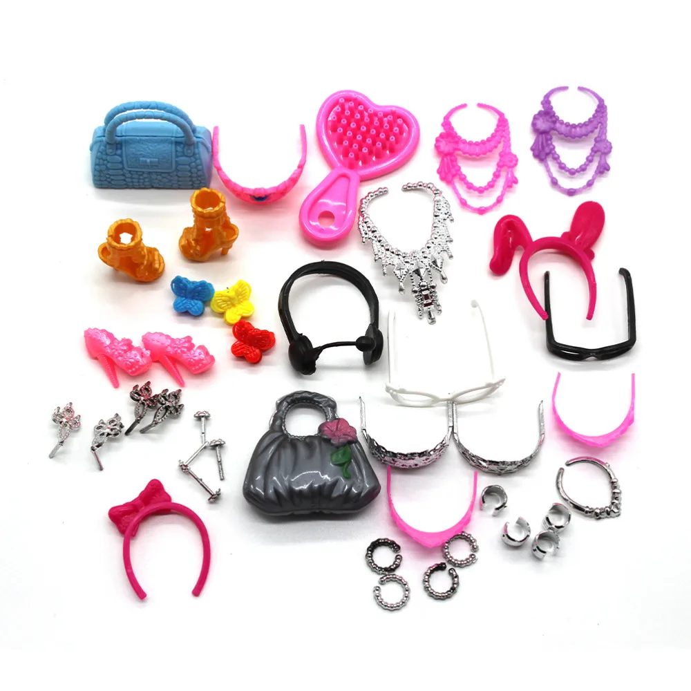 

Subcluster Doll Decor Fashion Jewelry for Barbies Necklace Earring Bowknot Crown Accessory Dolls Girl Kids Gift