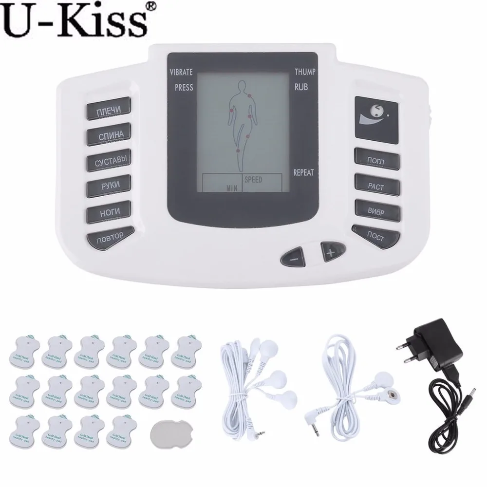 U-Kiss Digital Electronic Body Care Pulse Massage Muscle Relax Stimulator Acupuncture Therapy Machine Fisioterapia Apparatus