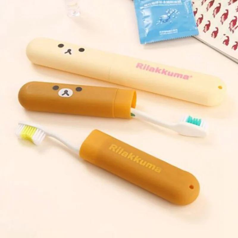

Travel Accessories Brown Bear Toothbrush Tube Cover Case Cap Plastic Suitcase Holder Baggage Boarding Portable Packing organizer