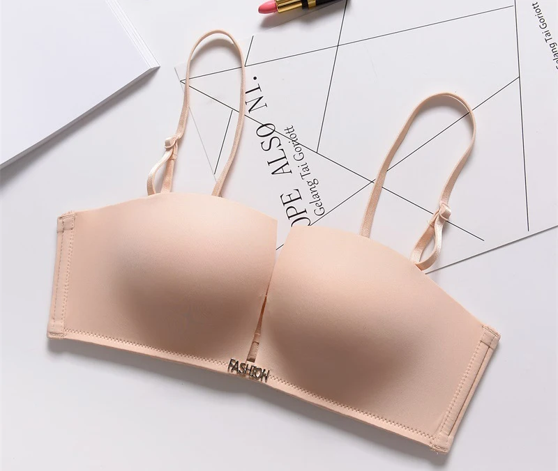 Push Up Invisible Bras For Women Seamless Square Cup Bra Bralette Deep-V Brassiere BH Strapless Wire Free Underwear Fly Bra  13