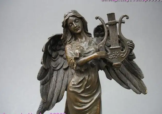 

Western Bronze Marble Art Angelhood Woman God Statue
