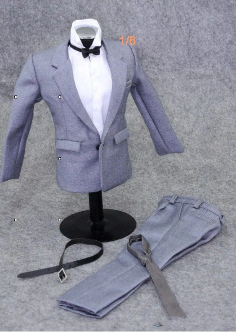 1/6 шкала серый мужской костюм комплект одежды для 12 дюймов фигурка