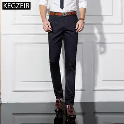 KEGZEIR 2019 новые летние мужские деловые брюки брендовая одежда классические повседневные мужские брюки прямые хаки черные мужские брюки