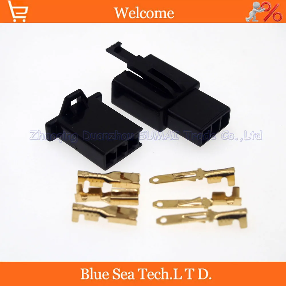 

3 Way/pin Electrical Connector Kits Male&Female sets for E-Bike,Motorcycle,Motorbike,car etc.Black Color