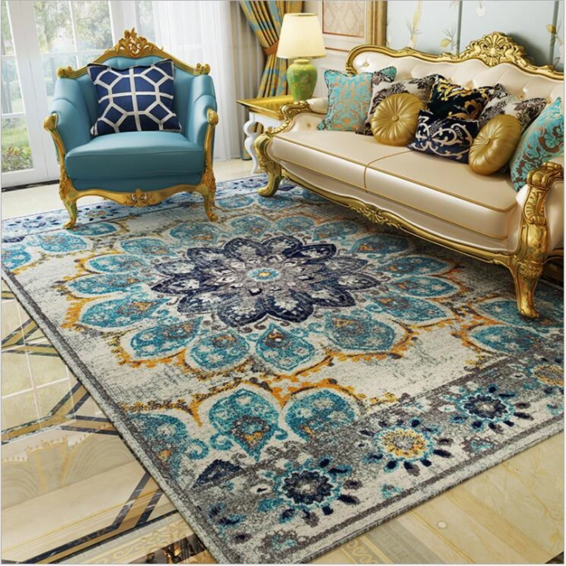 Этнический стиль американский кантри ретро свет Роскошная гостиная ковер дома скандинавские спальни ковры и циновки для дома гостиной
