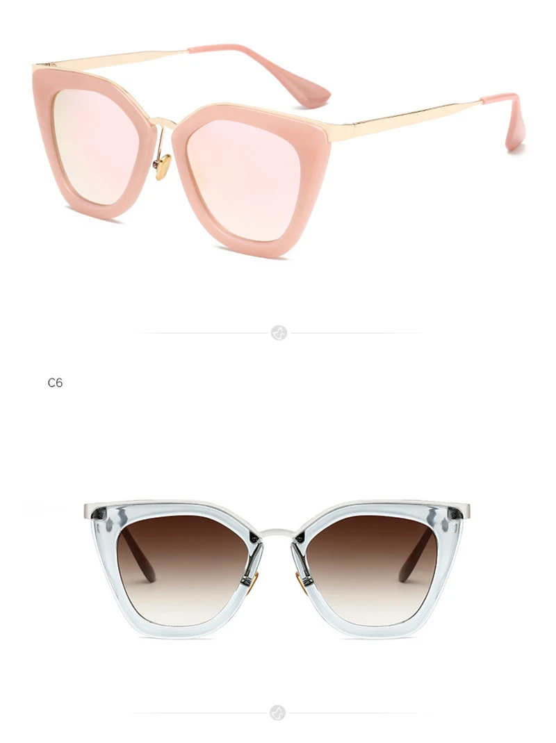 Женские роскошные сексуальные солнцезащитные очки кошачий глаз, женская мода, Ретро стиль, очень полуметаллическая оправа, солнцезащитные очки, милые женские винтажные розовые оттенки