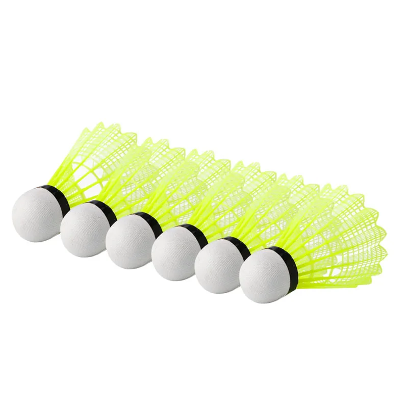 

6pcs Train Gym Fitness Yellow Nylon Shuttlecocks Badminton Ball Sport Durable New