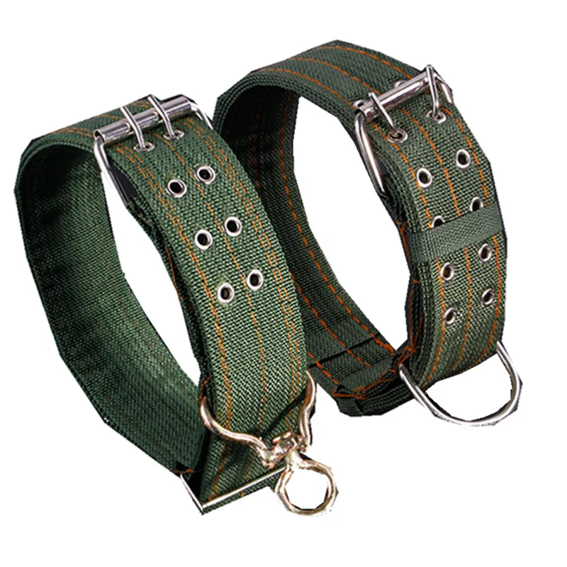 Fashion Army Green Canvas Dog Pet Collars Neck Protection Safe Collar